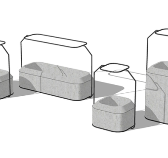 现代玻璃瓶摆件su模型