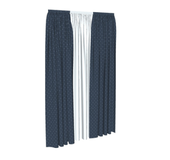 现代布艺窗帘su模型