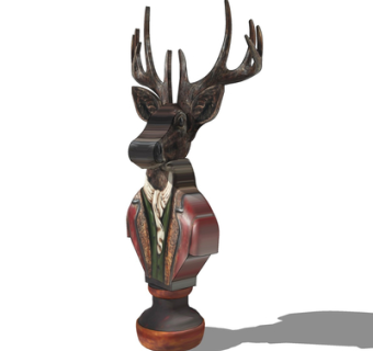 现代金属雕塑摆件su模型