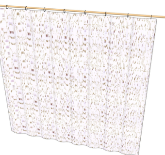 现代布艺窗帘su模型