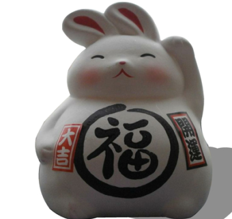 现代陶瓷兔子摆件su模型