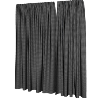 现代布艺窗帘su模型