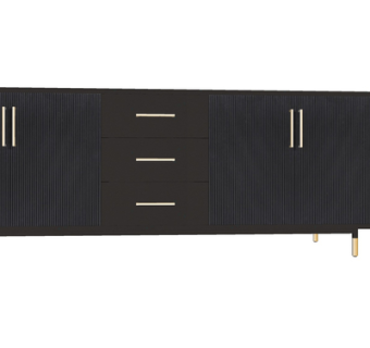 现代实木边柜su模型