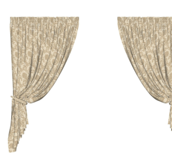 现代布艺窗帘su模型