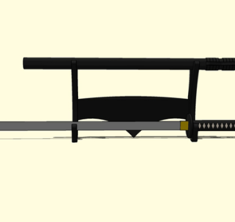 中式金属唐刀su模型