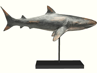 现代鲨鱼摆件su模型