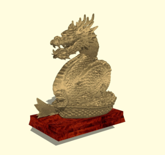 中式金龙雕塑su模型