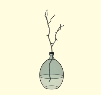 现代玻璃花瓶su模型