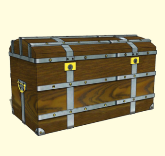 现代实木箱子su模型