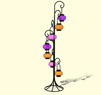 现代金属吊灯su模型