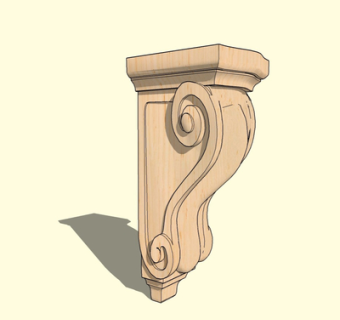 现代实木建筑构件su模型