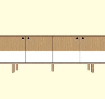 现代实木边柜su模型