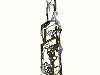 现代金属酒瓶架su模型