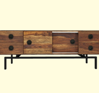 现代实木电视柜su模型