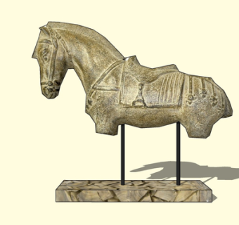 现代青铜马摆件su模型
