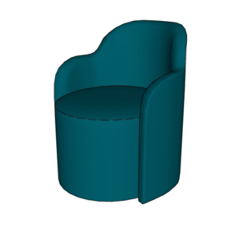 现代布艺单人沙发su模型