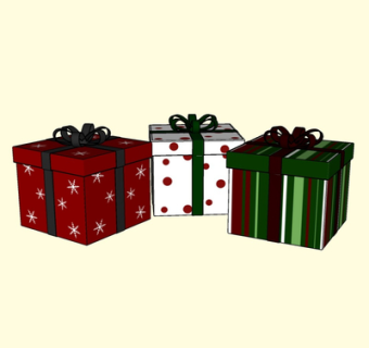 现代礼物盒摆件su模型