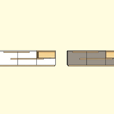 现代实木电视柜su模型