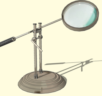 现代金属放大镜摆件su模型