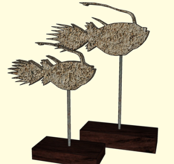 现代金属摆件su模型