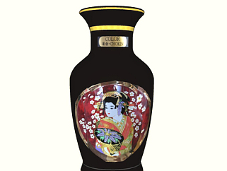 日式花瓶su模型