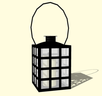 现代金属吊灯su模型