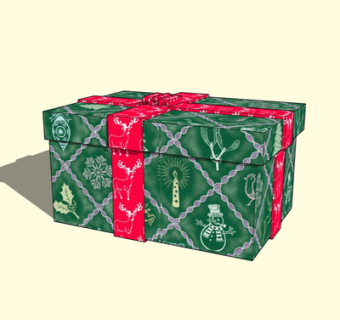 现代礼物盒su模型