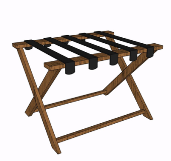 现代实木折叠凳子su模型