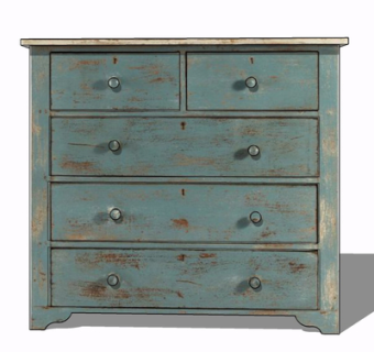 现代实木斗柜su模型