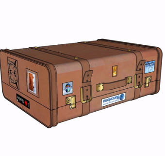 现代皮革箱子su模型