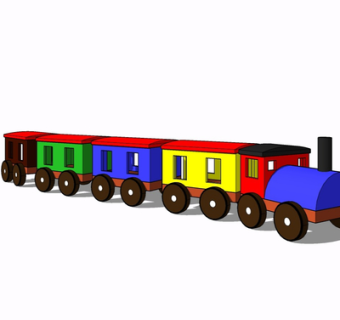 现代玩具火车su模型