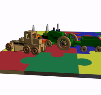 现代儿童玩具车su模型