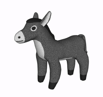 现代布艺小毛驴玩具su模型
