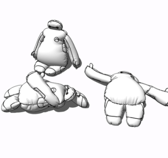 现代大白布艺玩具su模型