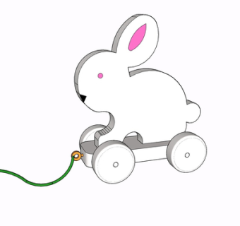 现代小兔子儿童玩具车su模型