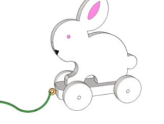 现代小兔子儿童玩具车su模型