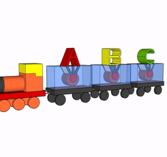 现代火车玩具su模型