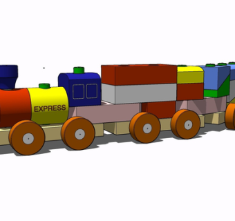 现代火车玩具su模型
