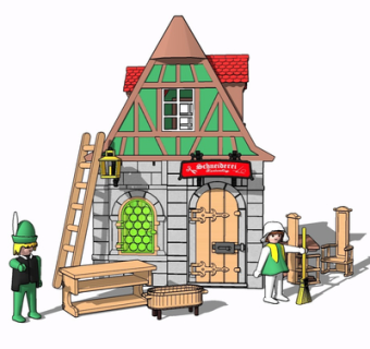 现代儿童积木玩具su模型