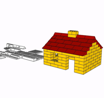 现代积木玩具su模型