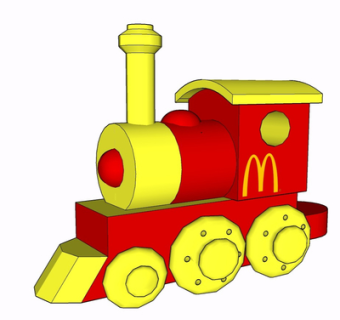 现代火车玩具su模型