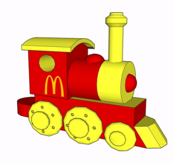 现代火车玩具su模型