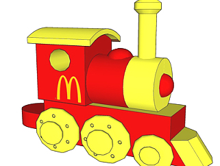 现代火车玩具su模型