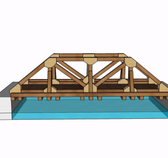 现代木桥su模型