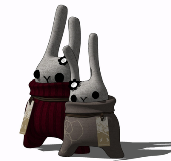 现代布艺玩具su模型