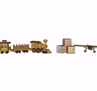 现代小火车玩具su模型