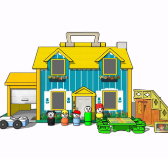 现代儿童积木玩具su模型