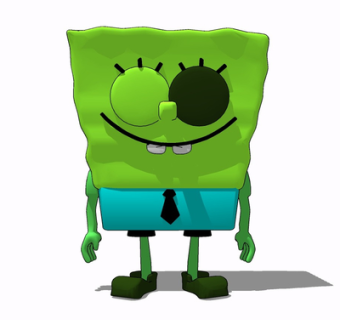 现代绿色海绵宝宝玩具su模型