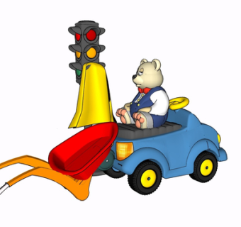 现代儿童玩具车su模型