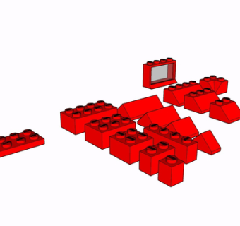 现代积木玩具su模型